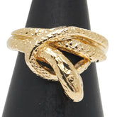 K18YG イエローゴールド ヘビ スネーク モチーフ リング 指輪 レディース 5号 【中古】